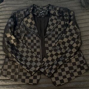 Torrid checkered black on black size 2 moto jacket